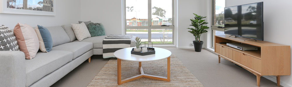 Coffee table with a styled tray