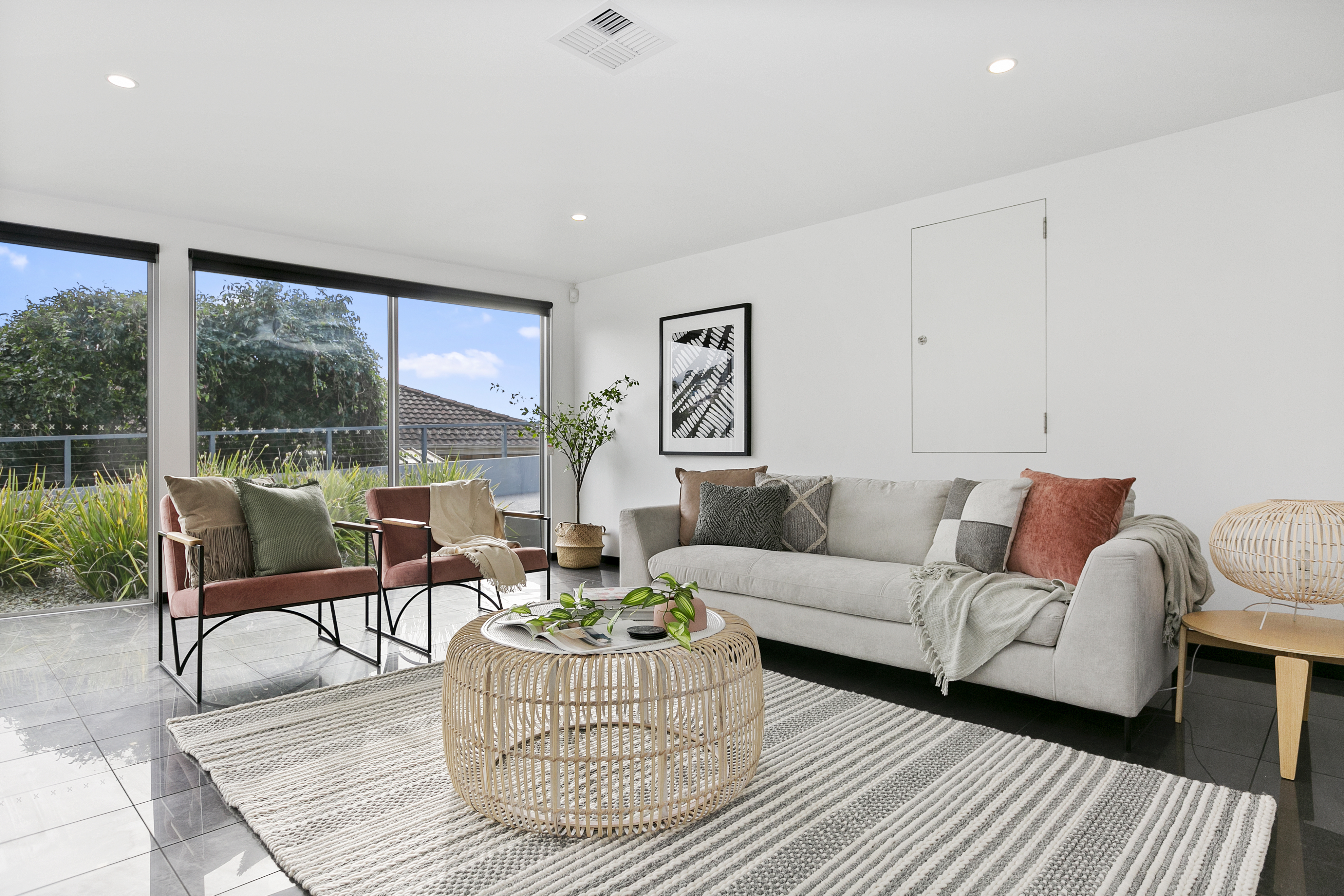 Modern lounge property styling Hobart Tasmania